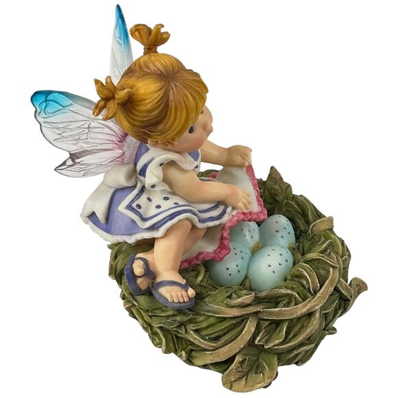 Robin’s Egg Fairie MY LITTLE KITCHEN FAIRIES Bird Nest Blue Eggs Fairy Figurine! - Picture 3 of 7